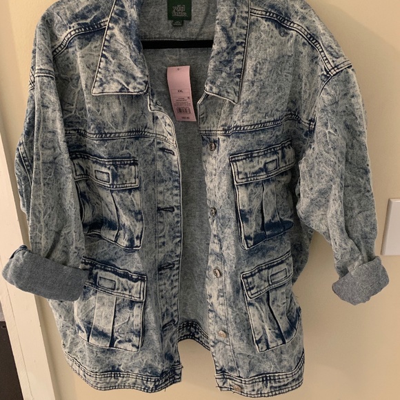 wild fable Jackets & Blazers - NWT Wild Fable Distressed Vintage Style Denim Coat